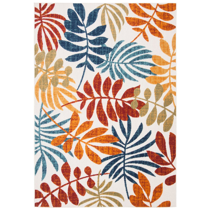 SAFAVIEH Outdoor CBN814A Cabana Collection Creme / Red Rug Image 1