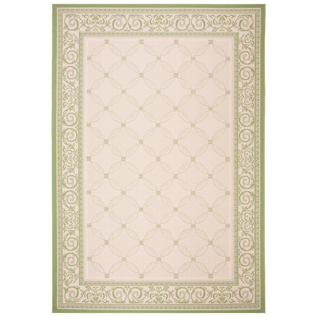 SAFAVIEH Outdoor CY1502-1E01 Courtyard Natural / Olive Rug Image 1