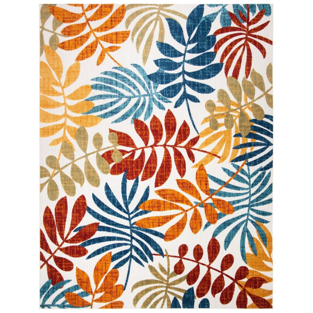 SAFAVIEH Outdoor CBN814A Cabana Collection Creme / Red Rug Image 1