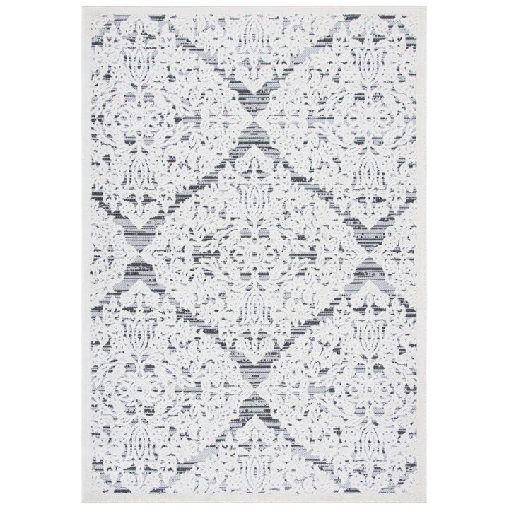 SAFAVIEH Outdoor CBN660A Cabana Collection Ivory / Grey Rug Image 3