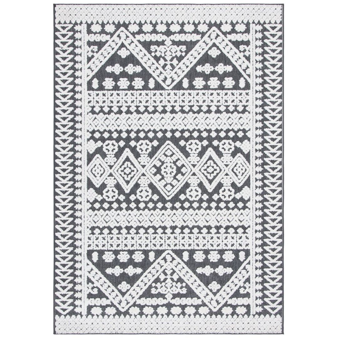 SAFAVIEH Outdoor CBN658A Cabana Collection Ivory / Grey Rug Image 1