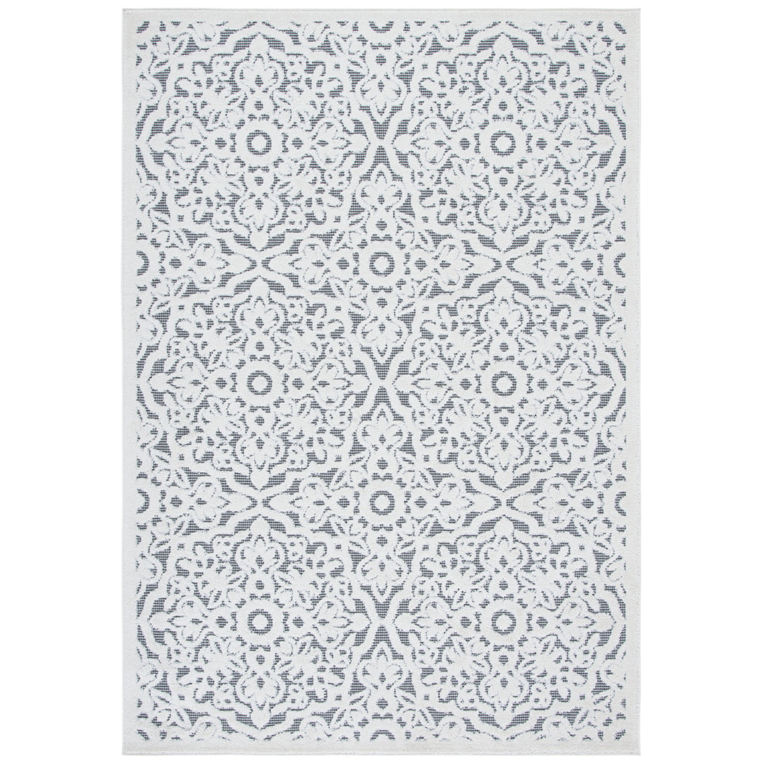SAFAVIEH Outdoor CBN662A Cabana Collection Ivory / Grey Rug Image 3