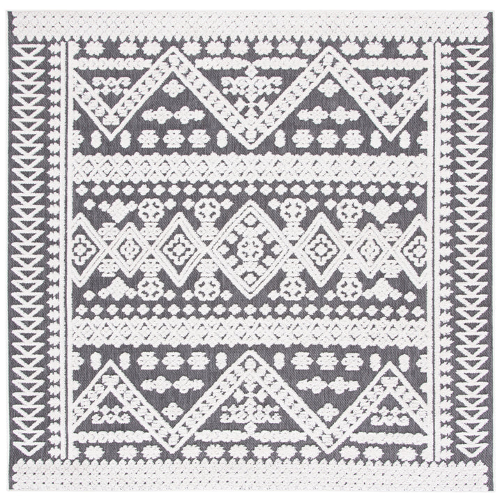 SAFAVIEH Outdoor CBN658A Cabana Collection Ivory / Grey Rug Image 6