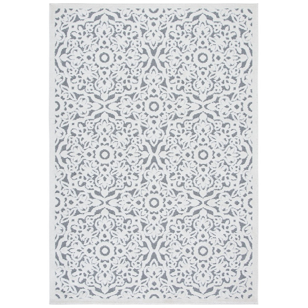 SAFAVIEH Outdoor CBN662A Cabana Collection Ivory / Grey Rug Image 1