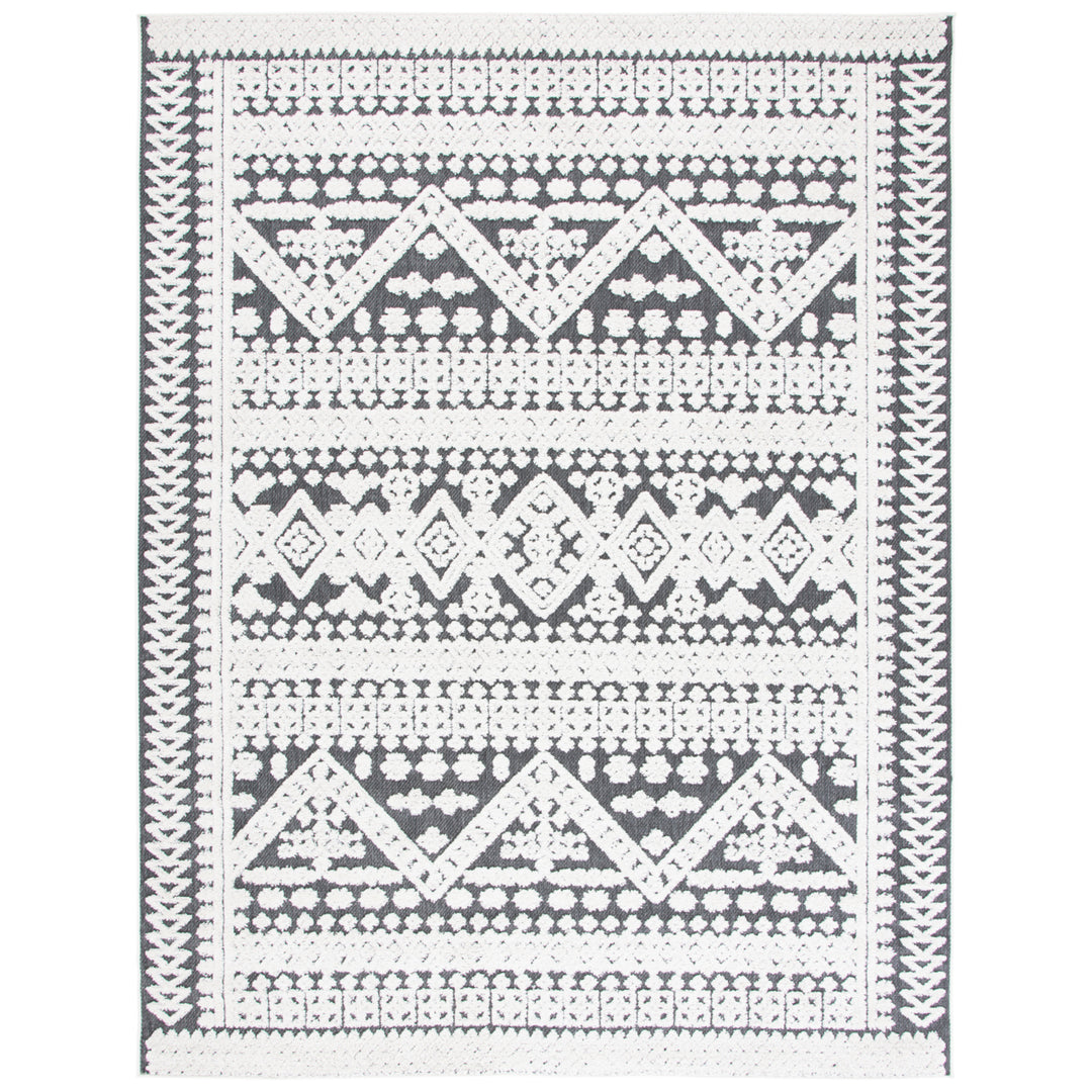 SAFAVIEH Outdoor CBN658A Cabana Collection Ivory / Grey Rug Image 7