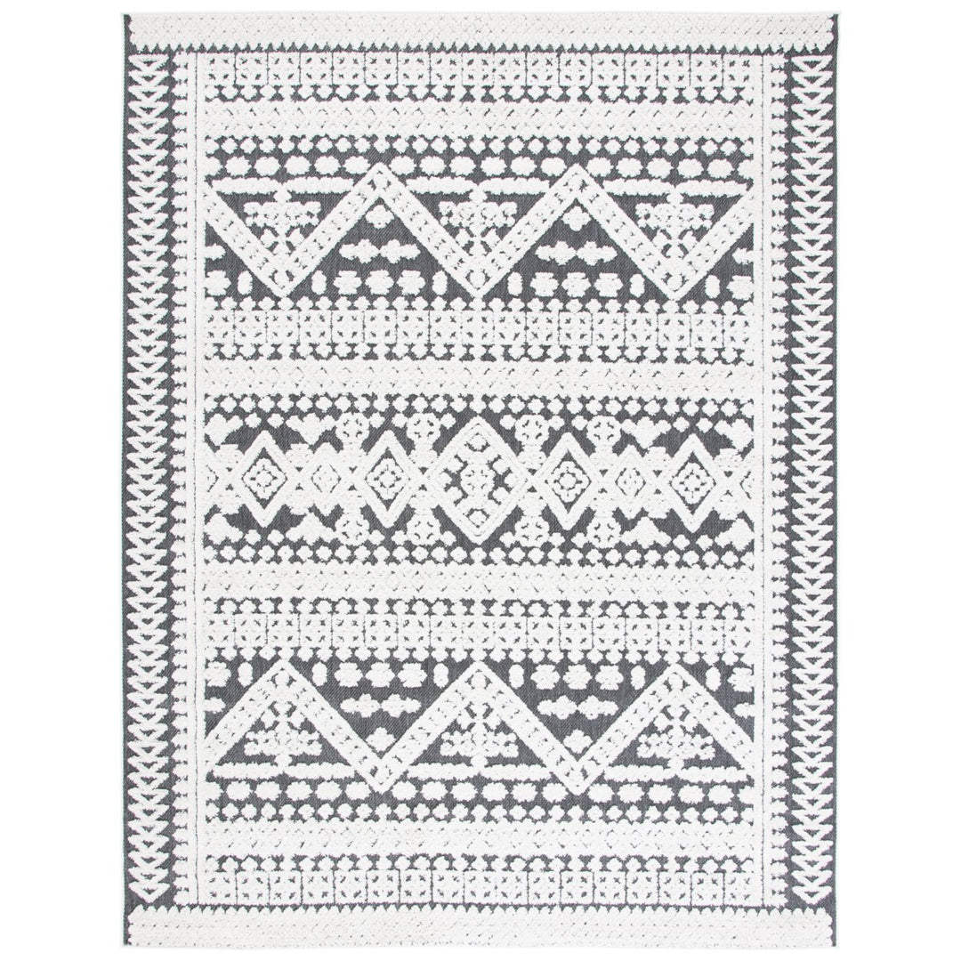 SAFAVIEH Outdoor CBN658A Cabana Collection Ivory / Grey Rug Image 1