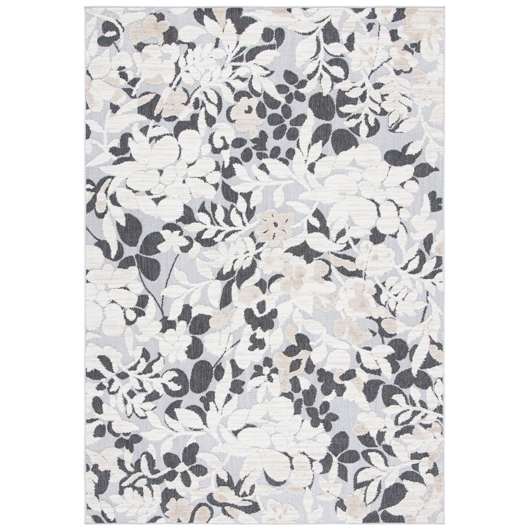 SAFAVIEH Indoor Outdoor CBN672A Cabana Ivory / Charcoal Rug Image 3