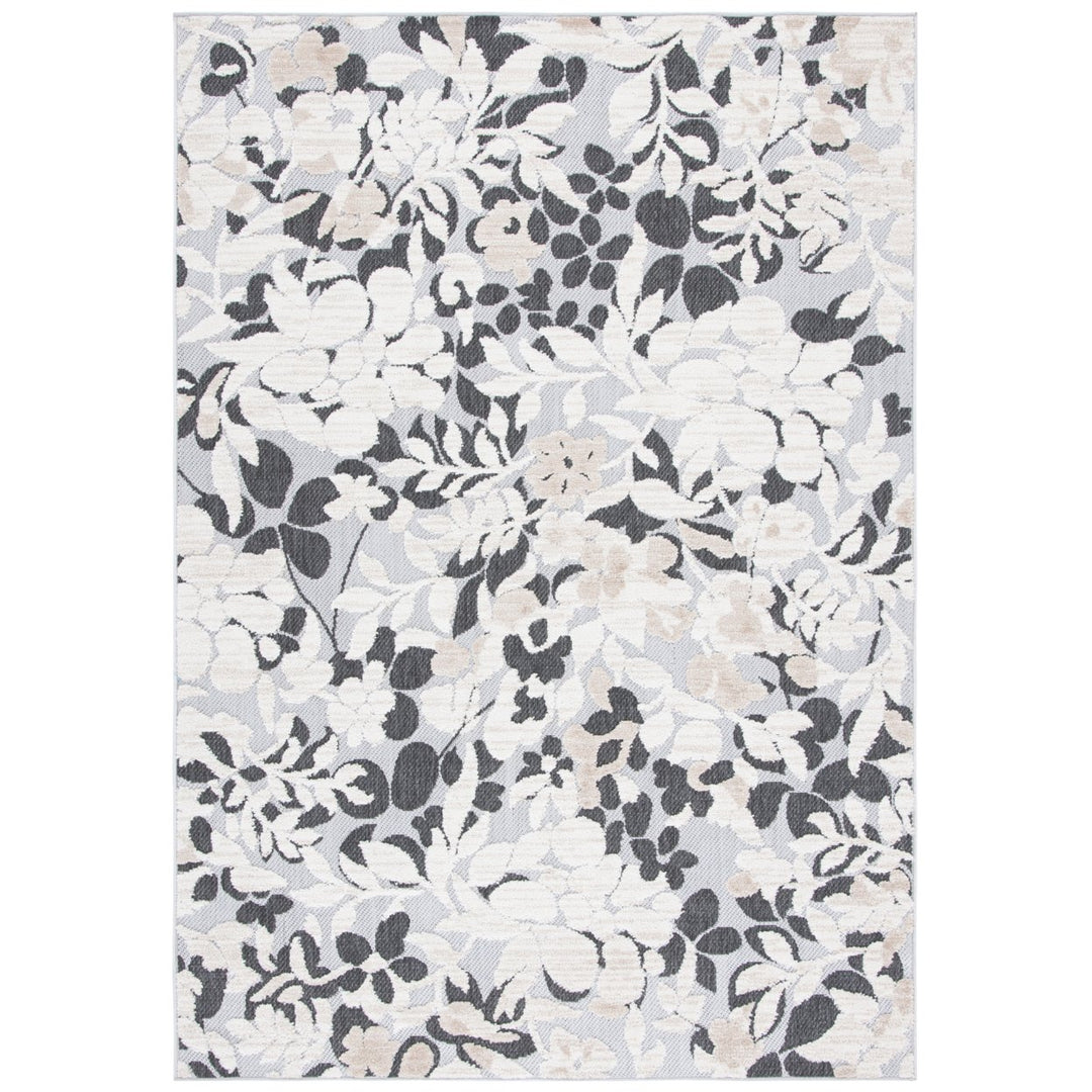 SAFAVIEH Indoor Outdoor CBN672A Cabana Ivory / Charcoal Rug Image 1