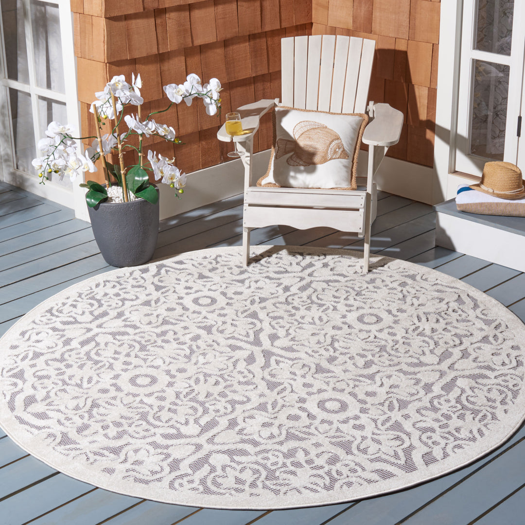 SAFAVIEH Outdoor CBN662A Cabana Collection Ivory / Grey Rug Image 10
