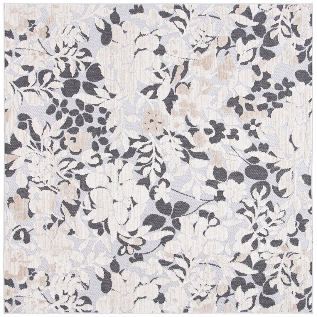 SAFAVIEH Indoor Outdoor CBN672A Cabana Ivory / Charcoal Rug Image 1
