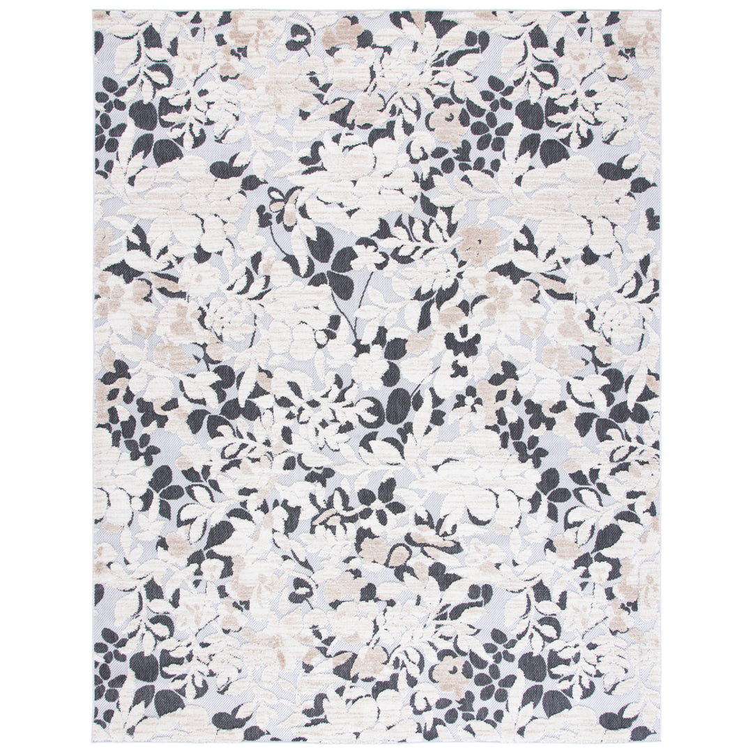 SAFAVIEH Indoor Outdoor CBN672A Cabana Ivory / Charcoal Rug Image 8