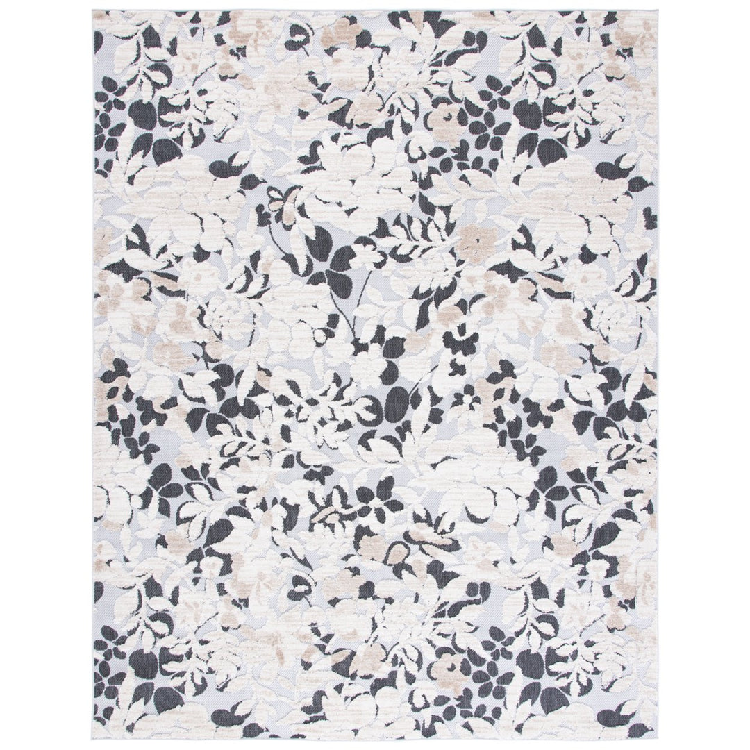 SAFAVIEH Indoor Outdoor CBN672A Cabana Ivory / Charcoal Rug Image 1