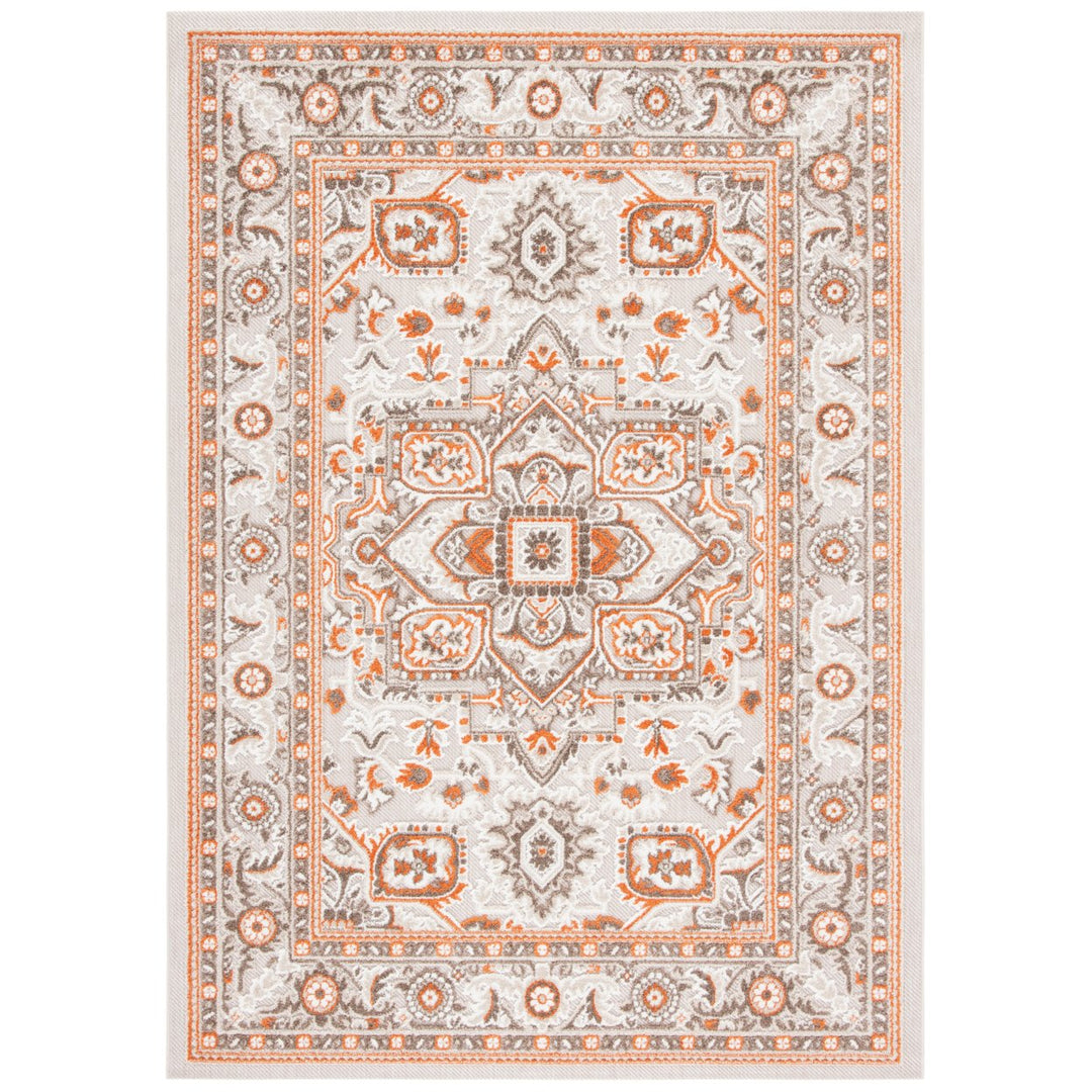 SAFAVIEH Outdoor CBN680B Cabana Collection Beige / Orange Rug Image 1