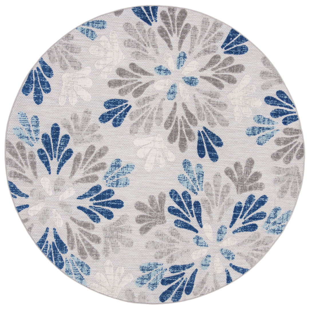 SAFAVIEH Outdoor CBN800F Cabana Collection Grey / Blue Rug Image 5