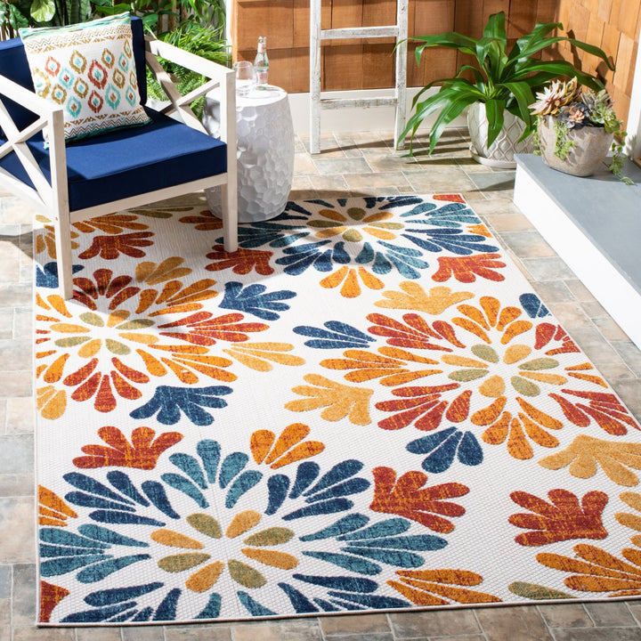 SAFAVIEH Outdoor CBN800A Cabana Collection Creme / Red Rug Image 1