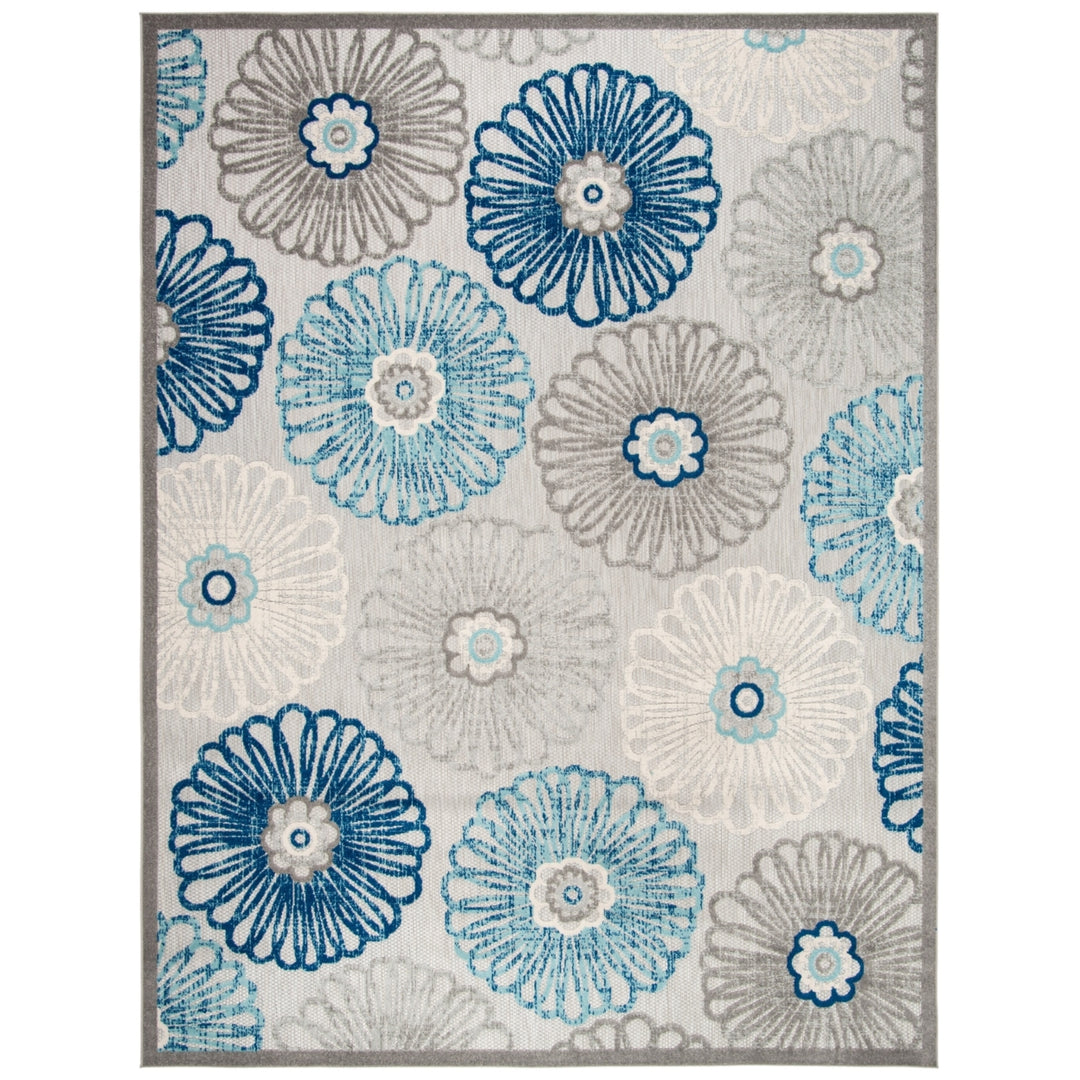 SAFAVIEH Outdoor CBN801F Cabana Collection Grey / Blue Rug Image 4