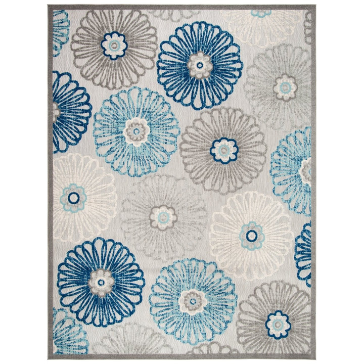 SAFAVIEH Outdoor CBN801F Cabana Collection Grey / Blue Rug Image 1