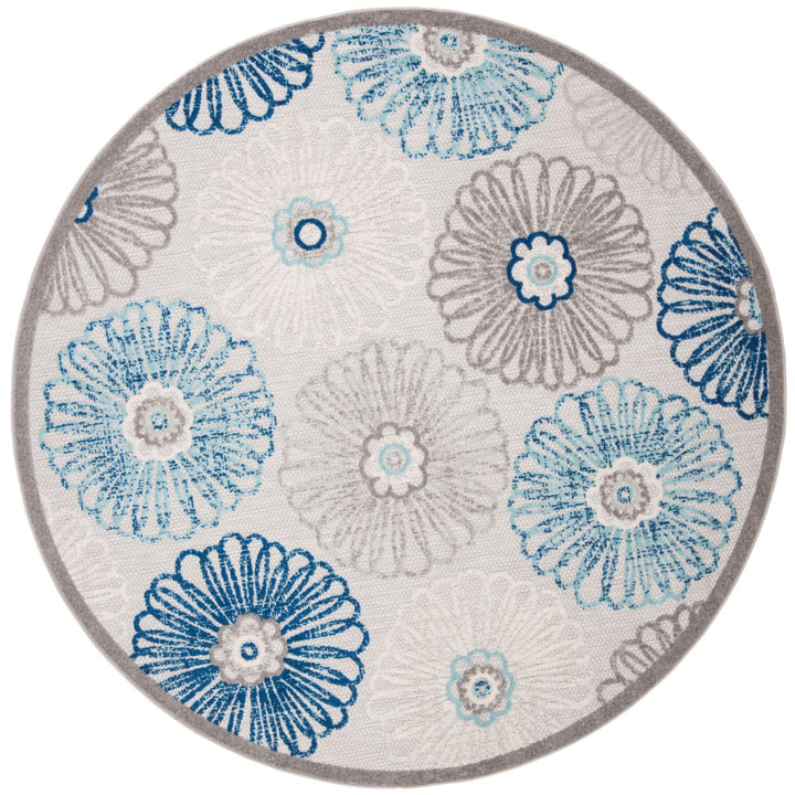 SAFAVIEH Outdoor CBN801F Cabana Collection Grey / Blue Rug Image 1