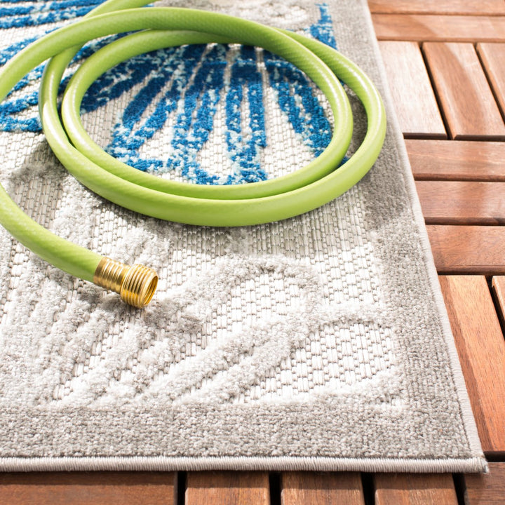 SAFAVIEH Outdoor CBN801F Cabana Collection Grey / Blue Rug Image 8