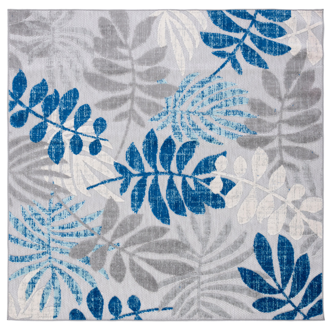 SAFAVIEH Outdoor CBN814F Cabana Collection Grey / Blue Rug Image 7