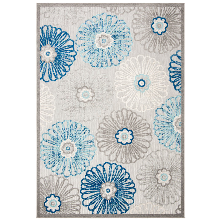 SAFAVIEH Outdoor CBN801F Cabana Collection Grey / Blue Rug Image 1