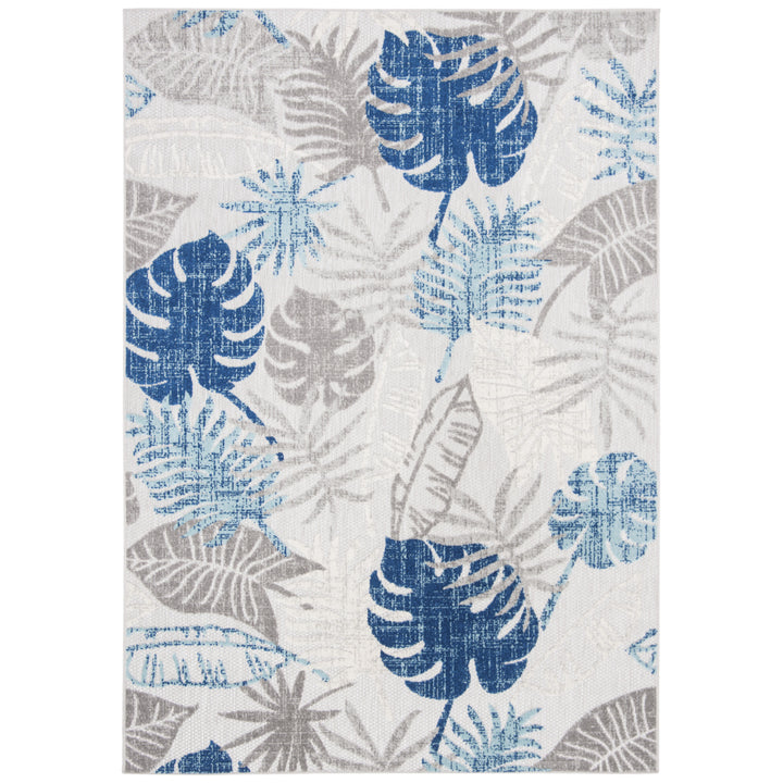 SAFAVIEH Outdoor CBN831F Cabana Collection Grey / Blue Rug Image 4