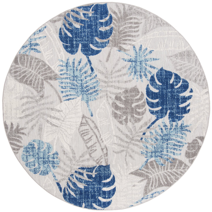 SAFAVIEH Outdoor CBN831F Cabana Collection Grey / Blue Rug Image 5