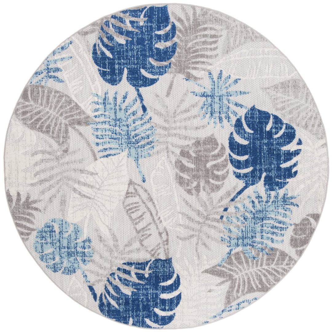 SAFAVIEH Outdoor CBN831F Cabana Collection Grey / Blue Rug Image 1