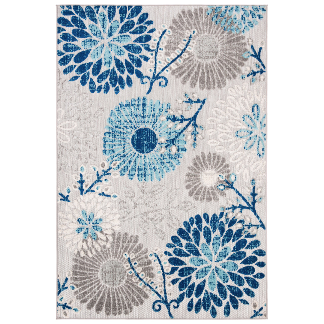 SAFAVIEH Outdoor CBN832F Cabana Collection Grey / Blue Rug Image 3