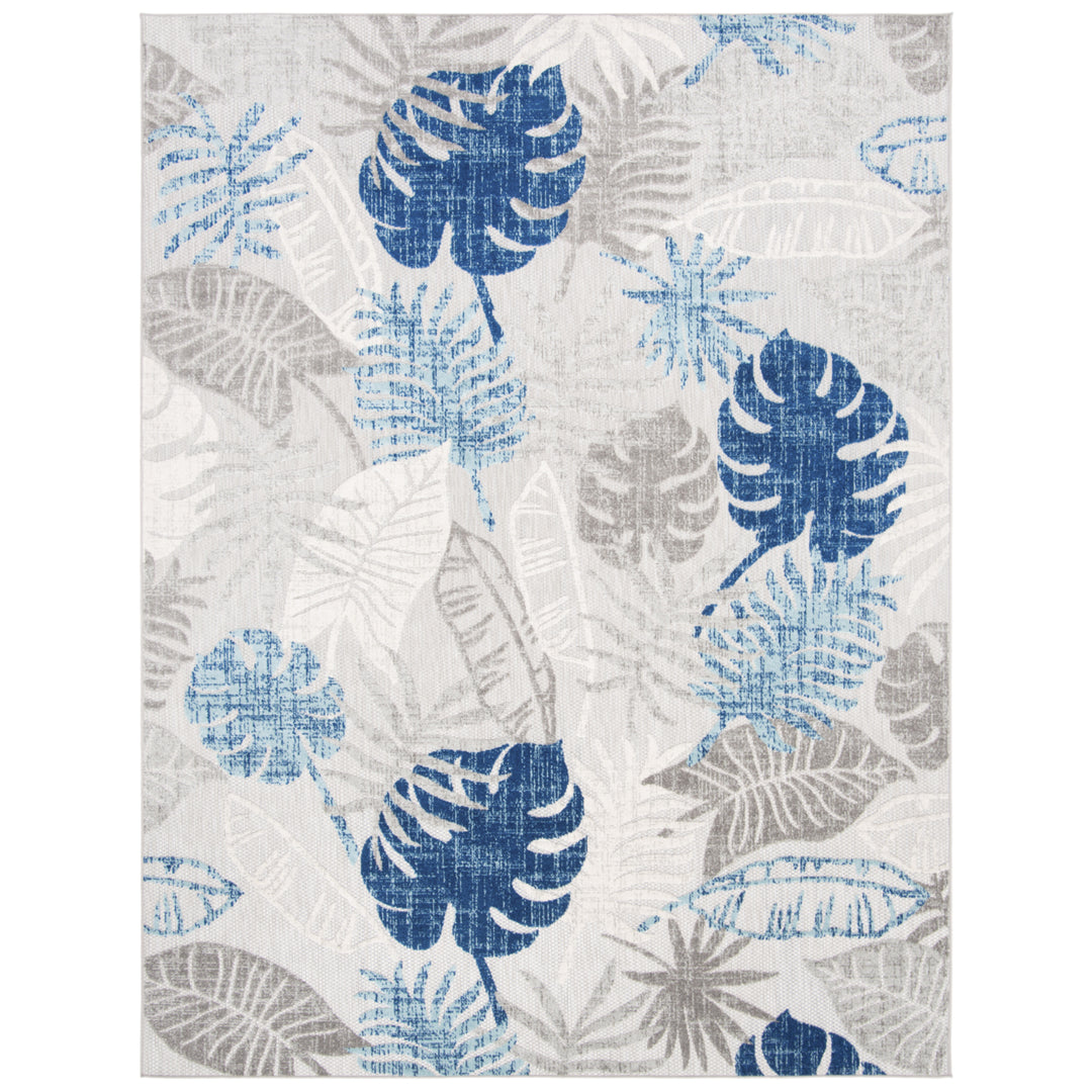 SAFAVIEH Outdoor CBN831F Cabana Collection Grey / Blue Rug Image 8