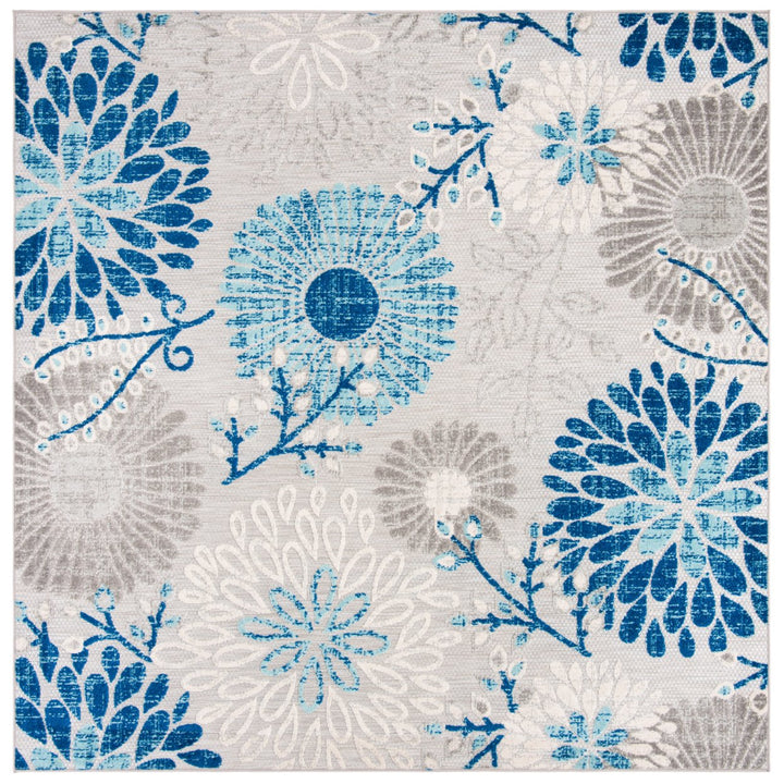 SAFAVIEH Outdoor CBN832F Cabana Collection Grey / Blue Rug Image 1