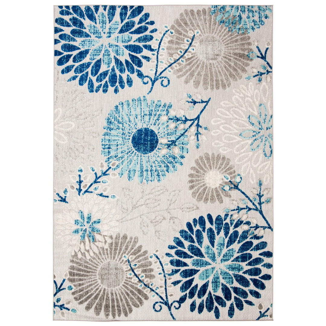 SAFAVIEH Outdoor CBN832F Cabana Collection Grey / Blue Rug Image 1