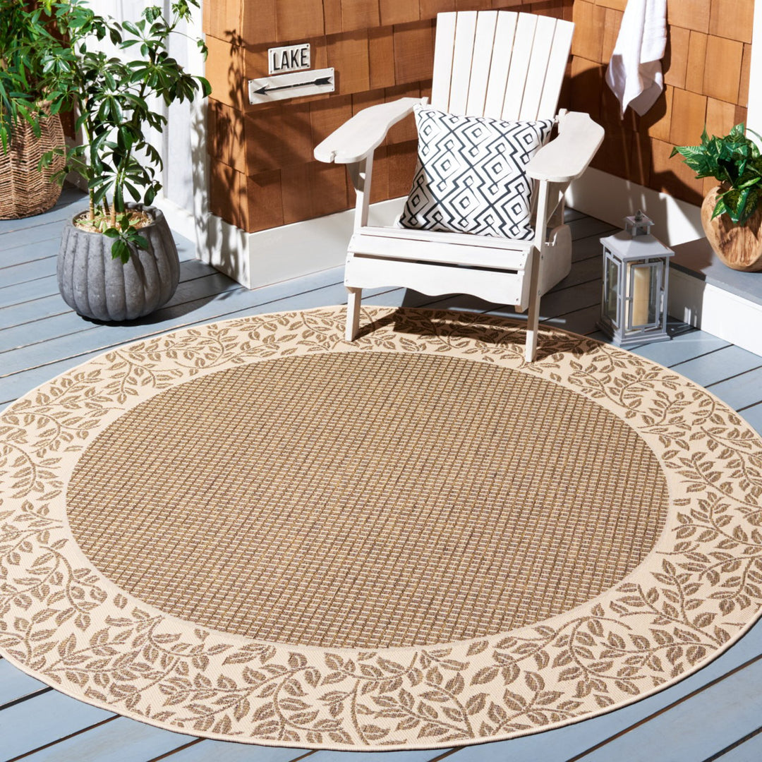 SAFAVIEH Outdoor CY0727-3009 Courtyard Brown / Natural Rug Image 2