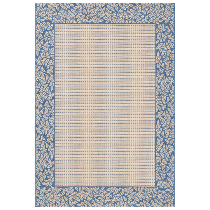 SAFAVIEH Outdoor CY0727-3101 Courtyard Natural / Blue Rug Image 5