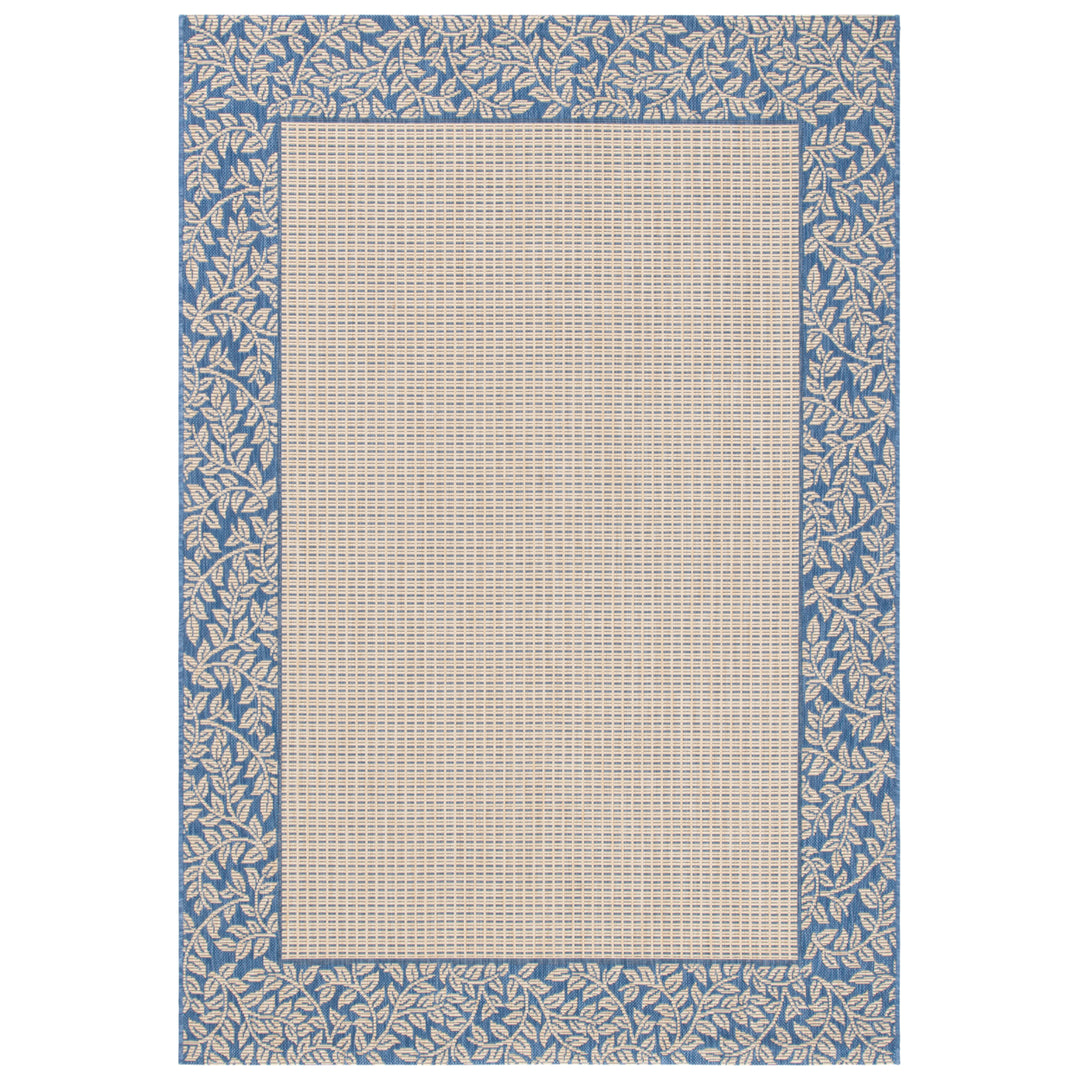SAFAVIEH Outdoor CY0727-3101 Courtyard Natural / Blue Rug Image 6