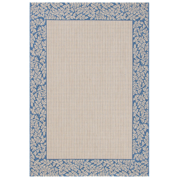 SAFAVIEH Outdoor CY0727-3101 Courtyard Natural / Blue Rug Image 1