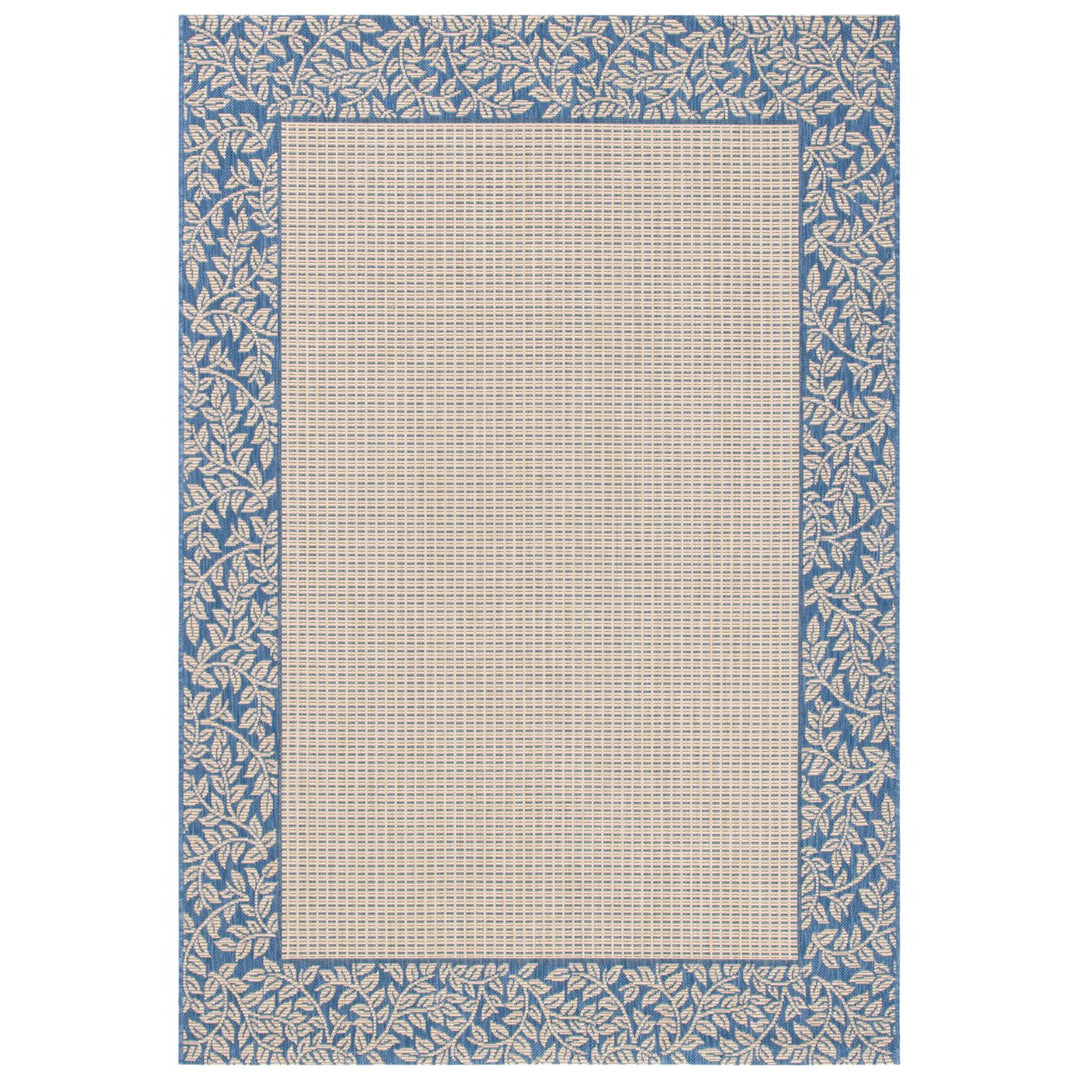 SAFAVIEH Outdoor CY0727-3101 Courtyard Natural / Blue Rug Image 1