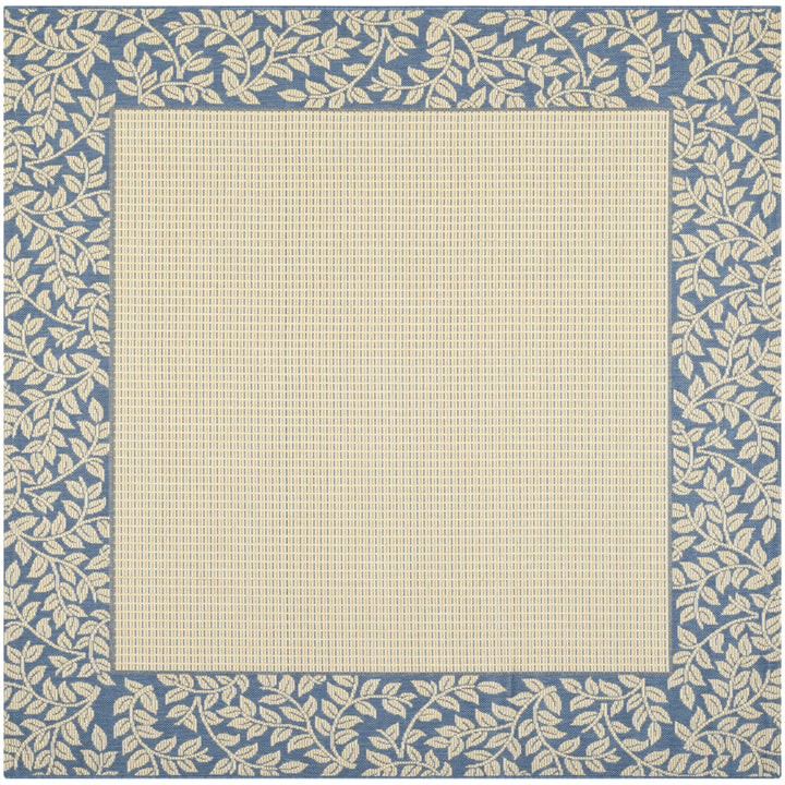 SAFAVIEH Outdoor CY0727-3101 Courtyard Natural / Blue Rug Image 9