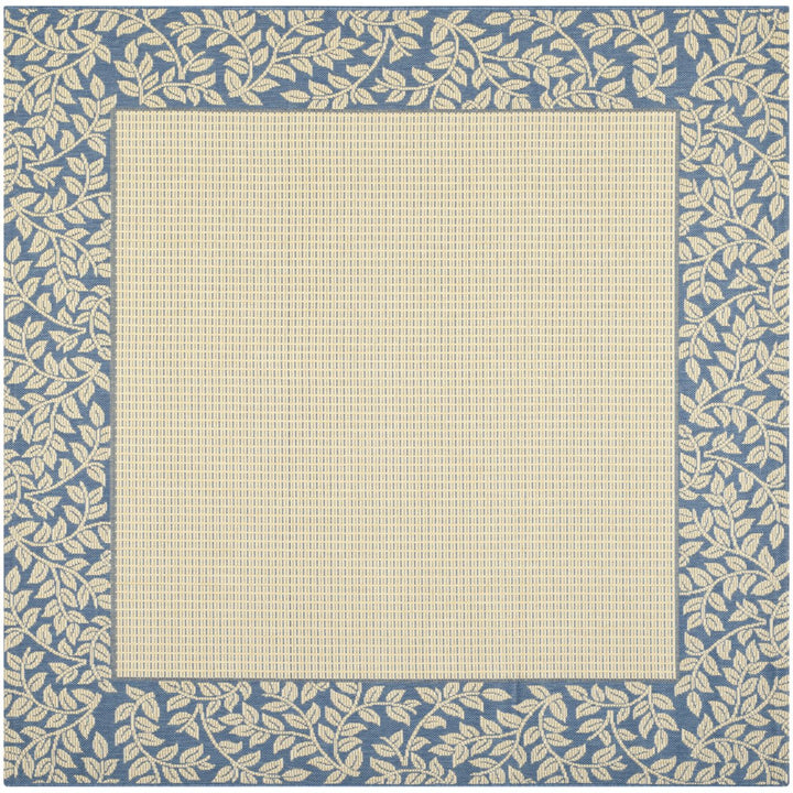 SAFAVIEH Outdoor CY0727-3101 Courtyard Natural / Blue Rug Image 1