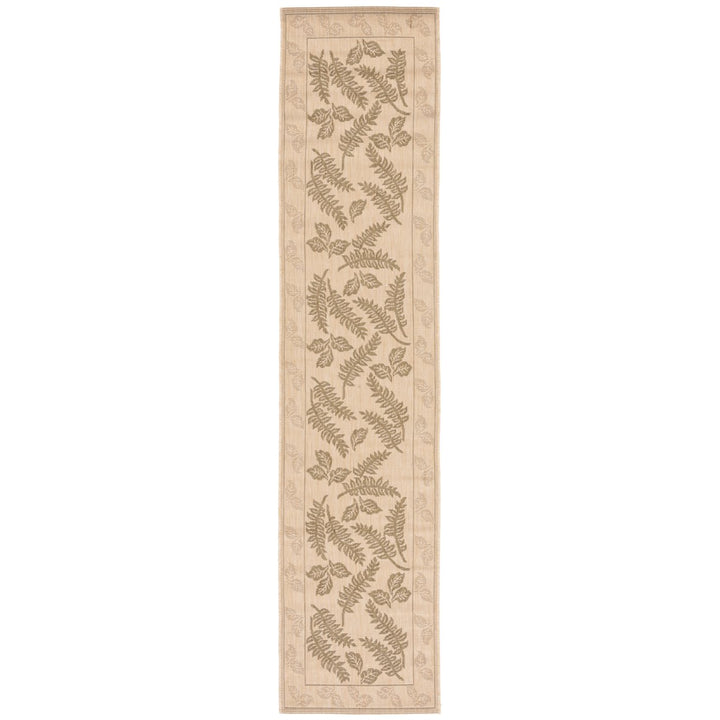 SAFAVIEH Outdoor CY0772-1E01 Courtyard Natural / Olive Rug Image 1