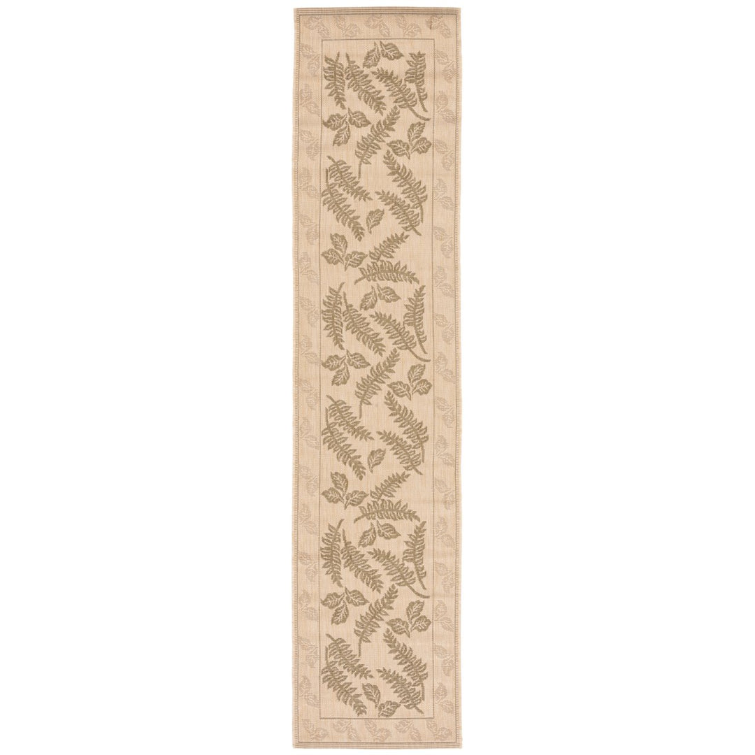 SAFAVIEH Outdoor CY0772-1E01 Courtyard Natural / Olive Rug Image 1