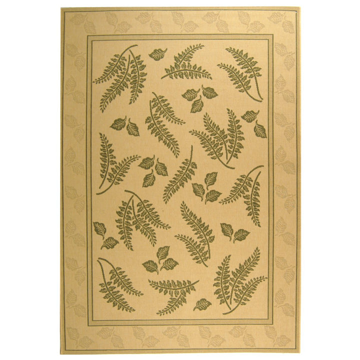 SAFAVIEH Outdoor CY0772-1E01 Courtyard Natural / Olive Rug Image 1