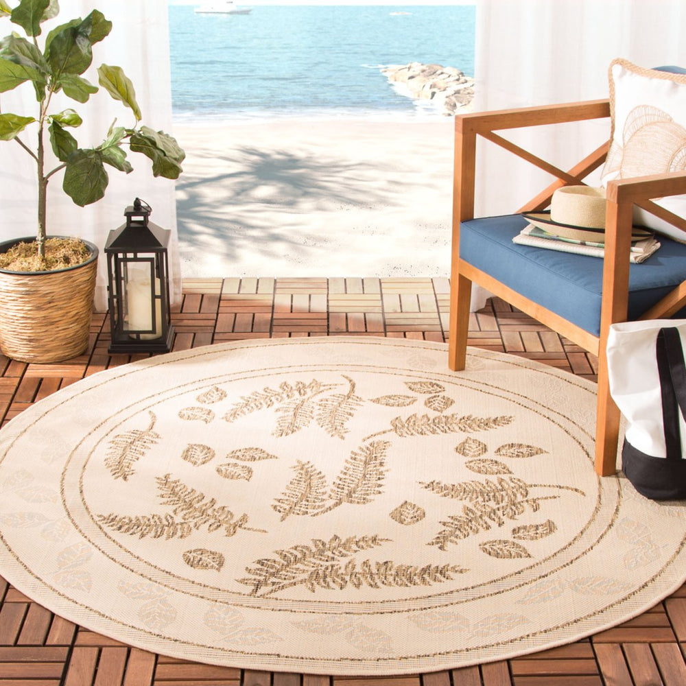 SAFAVIEH Outdoor CY0772-3001 Courtyard Natural / Brown Rug Image 2