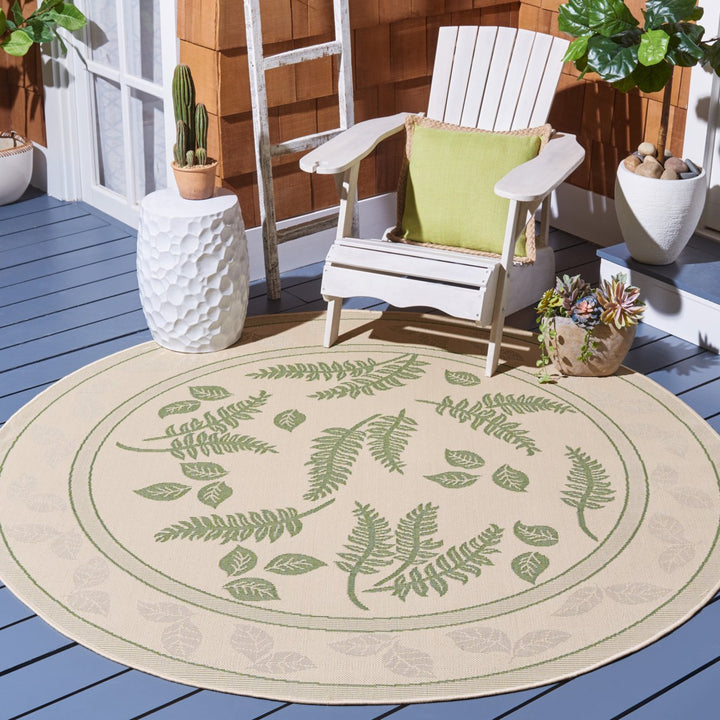 SAFAVIEH Outdoor CY0772-1E01 Courtyard Natural / Olive Rug Image 10