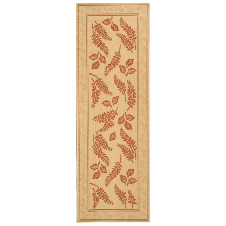 SAFAVIEH Outdoor CY0772-3201 Courtyard Natural / Terra Rug Image 1