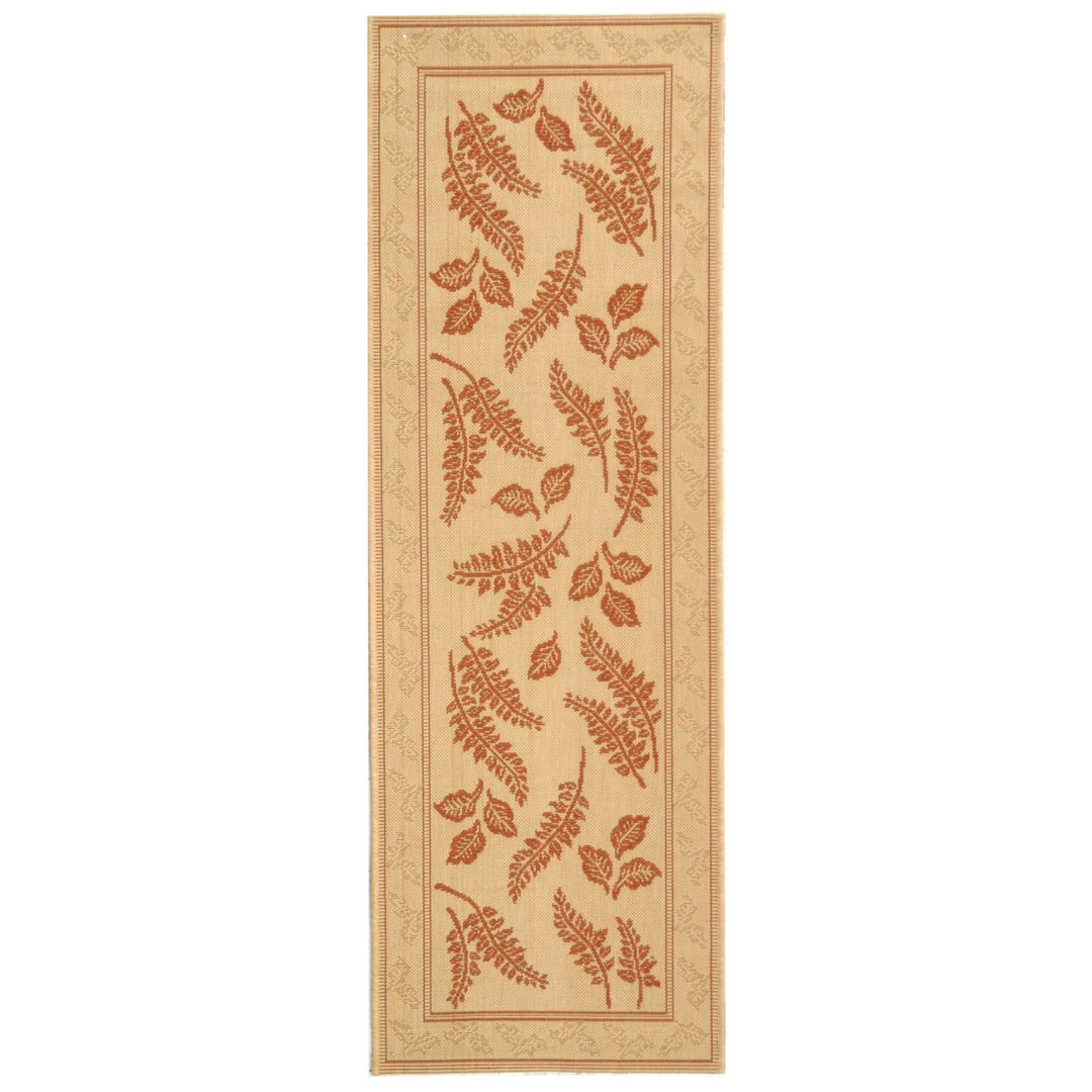 SAFAVIEH Outdoor CY0772-3201 Courtyard Natural / Terra Rug Image 1