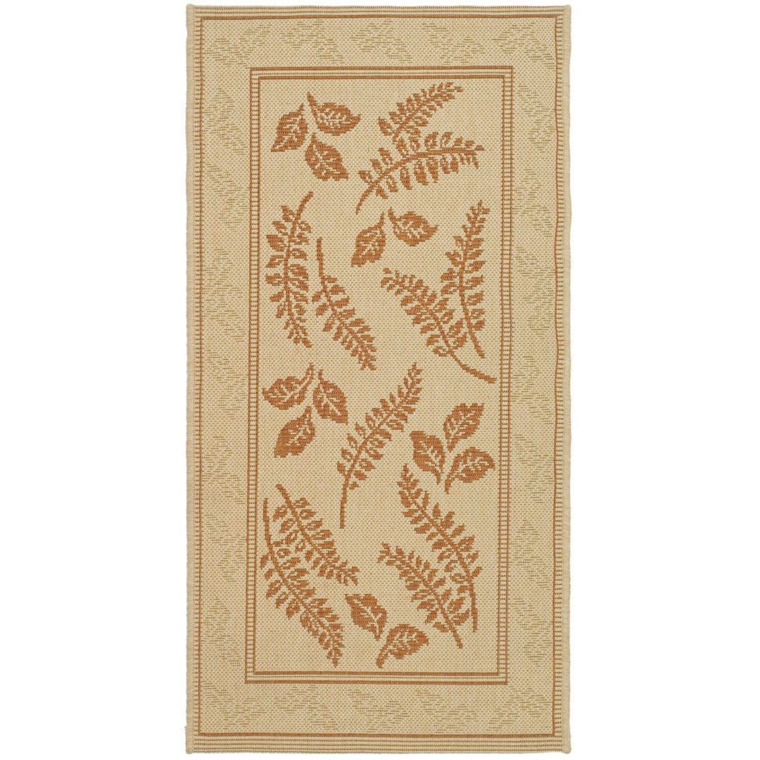 SAFAVIEH Outdoor CY0772-3201 Courtyard Natural / Terra Rug Image 1