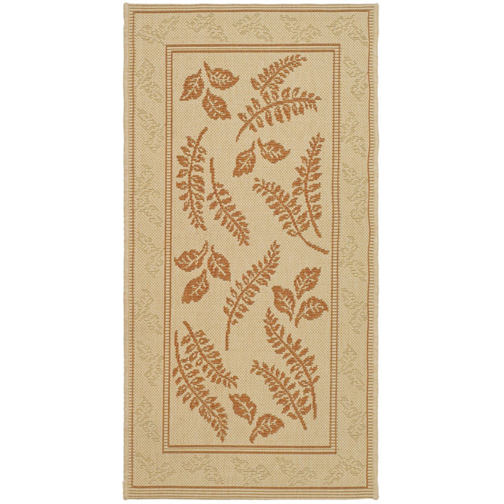 SAFAVIEH Outdoor CY0772-3201 Courtyard Natural / Terra Rug Image 1