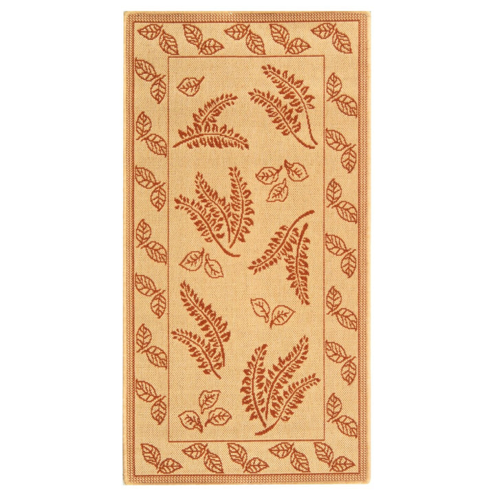 SAFAVIEH Outdoor CY0772-3201 Courtyard Natural / Terra Rug Image 1