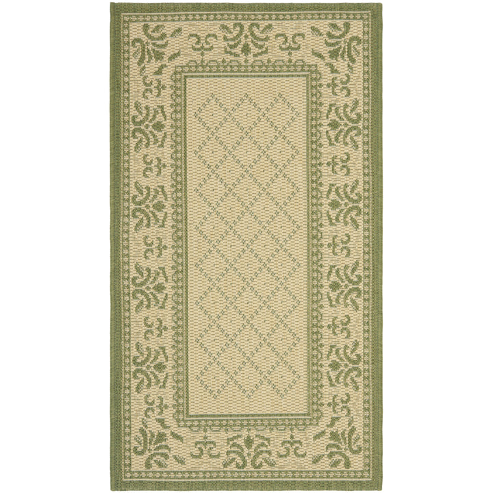 SAFAVIEH Outdoor CY0901-1E01 Courtyard Natural / Olive Rug Image 2